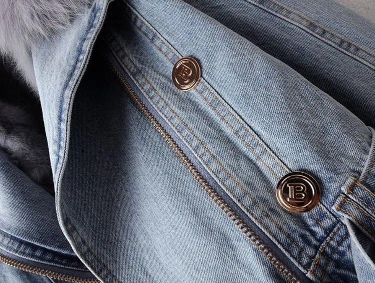 Heidi-Mode | Denim und Kunstfell Eleganz Jacke